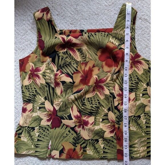 Ronni Nicole Floral 2 Piece Set Vacation Tropical Square Neck Top Skirt Size 16 - Picture 7 of 12
